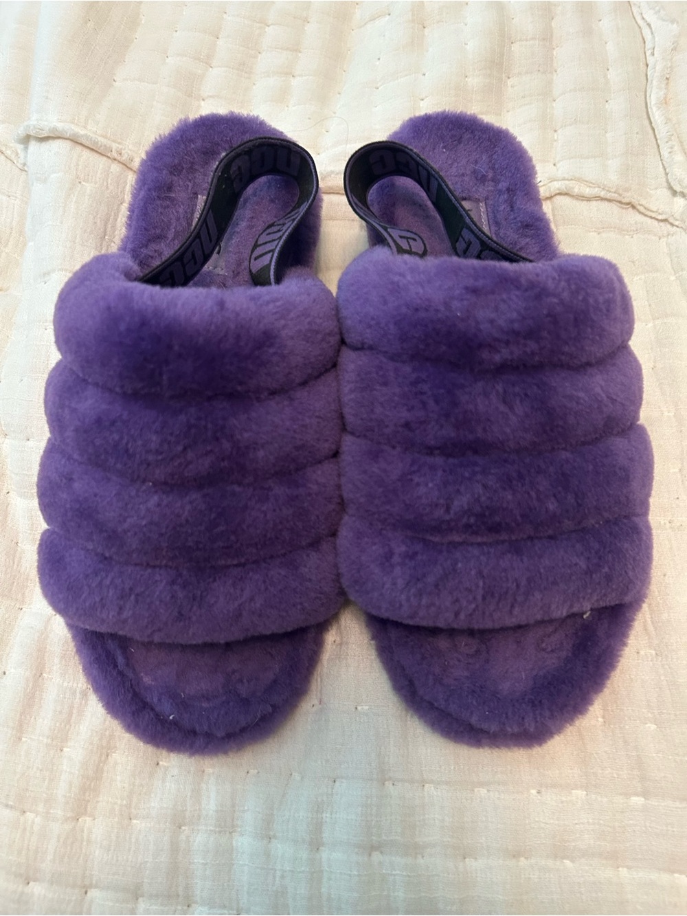 UGG Purple Fuzzy Slide Slippers